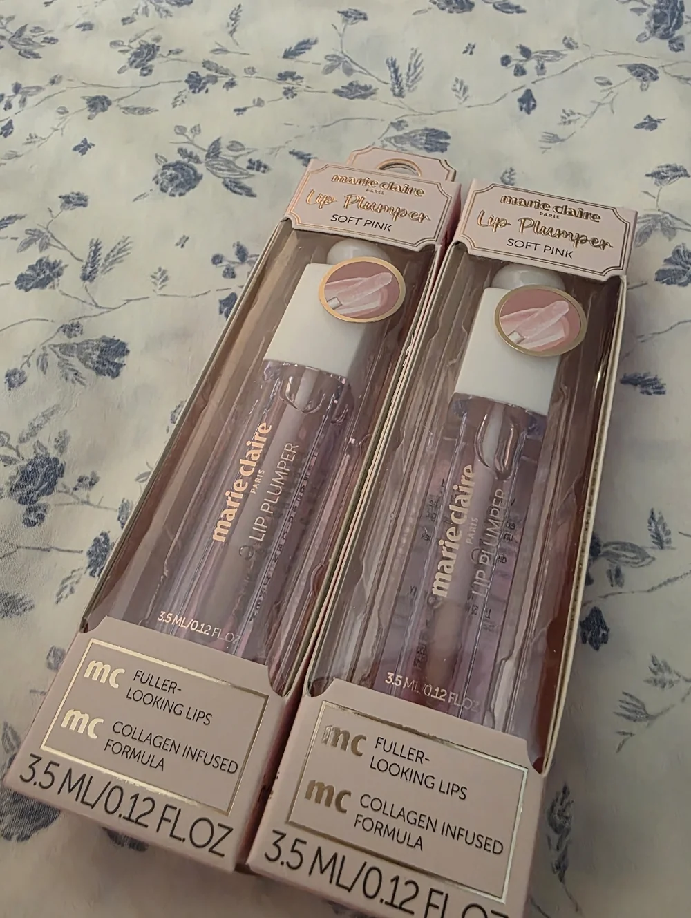 Soft Pink Lip Plumper Gloss Marie Claire Paris - 2 Included